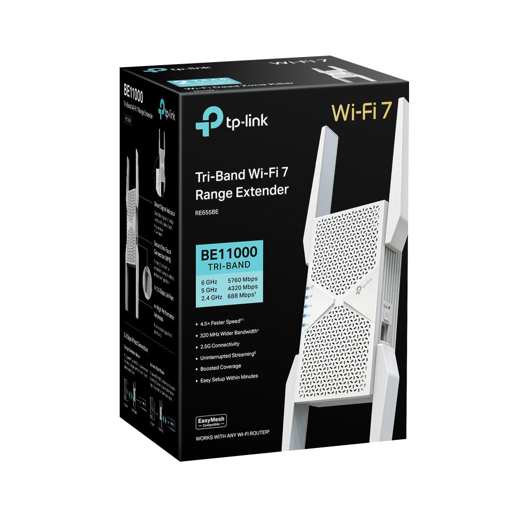 TP-Link BE11000 Network transmitter & receiver White 2500 Mbit/s
