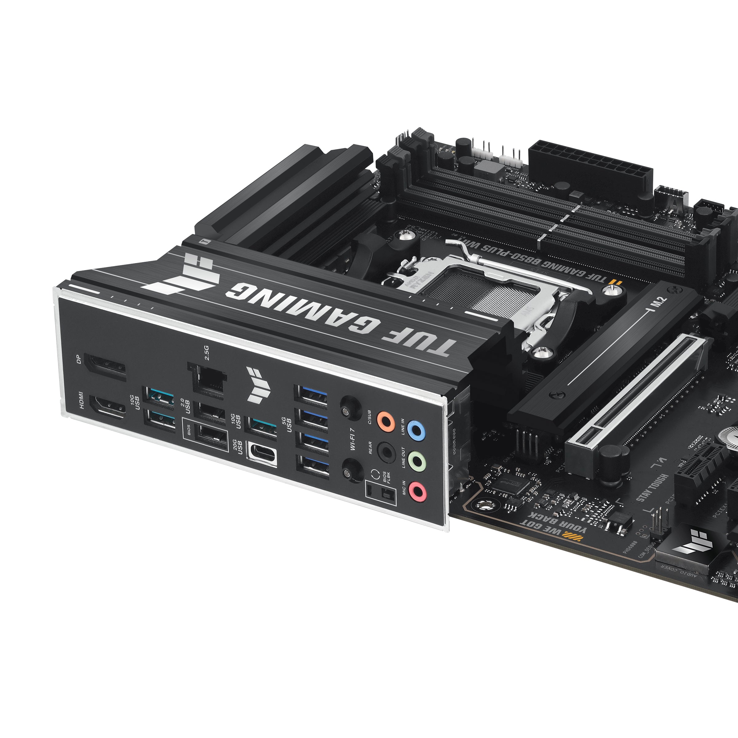 ASUS AMD TUF GAMING B850-PLUS WIFI (AM5) ATX Motherboard 4x DDR5 192GB, 1x PCIe 5.0 x16 slot, 3 xM.2 slots, 4x SATA, Wi-Fi 7,   Realtek 2.5Gb