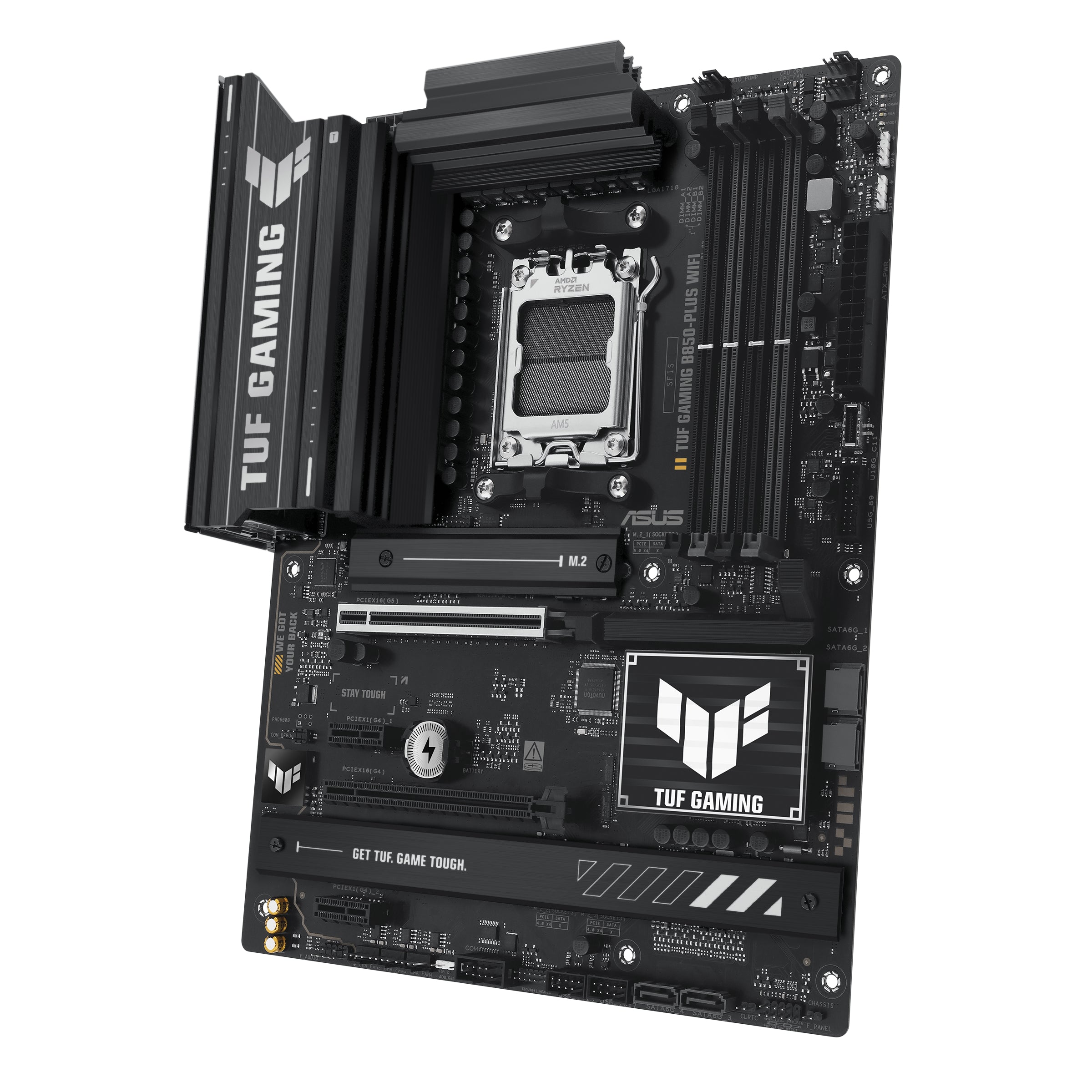 ASUS AMD TUF GAMING B850-PLUS WIFI (AM5) ATX Motherboard 4x DDR5 192GB, 1x PCIe 5.0 x16 slot, 3 xM.2 slots, 4x SATA, Wi-Fi 7,   Realtek 2.5Gb