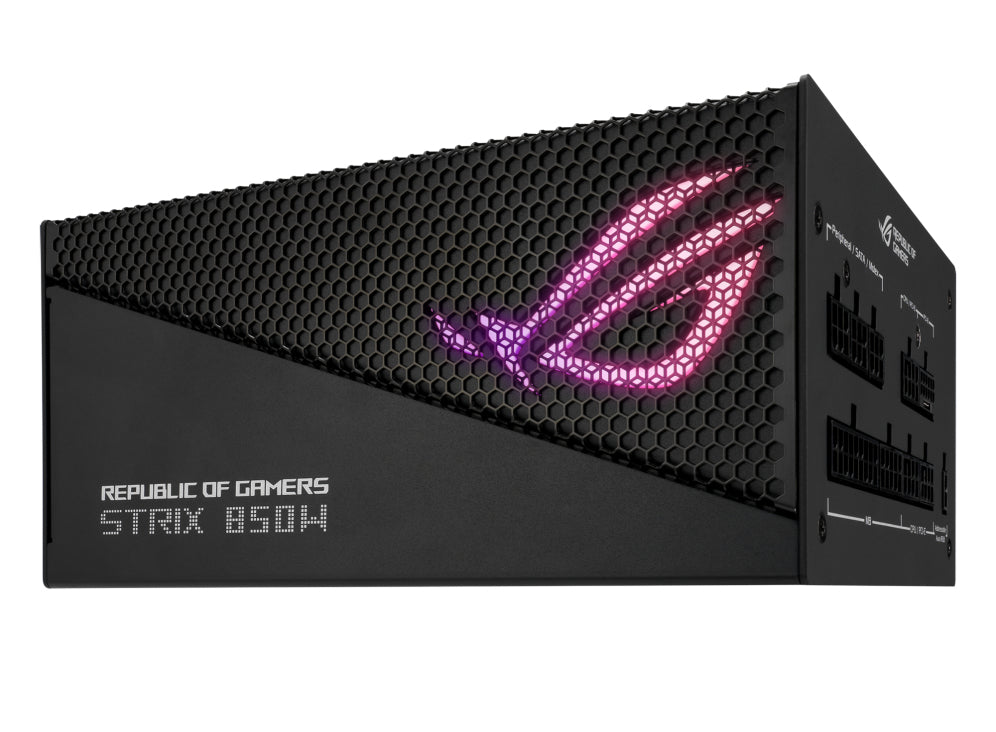 ASUS ROG-STRIX-AURA-850G-GAMING ROG STRIX 850W Gold Aura Edition, 80 Plus Gold, Fully Modular, Lambda A++ Certification,135mm Fan, Aura Sync, 10YW