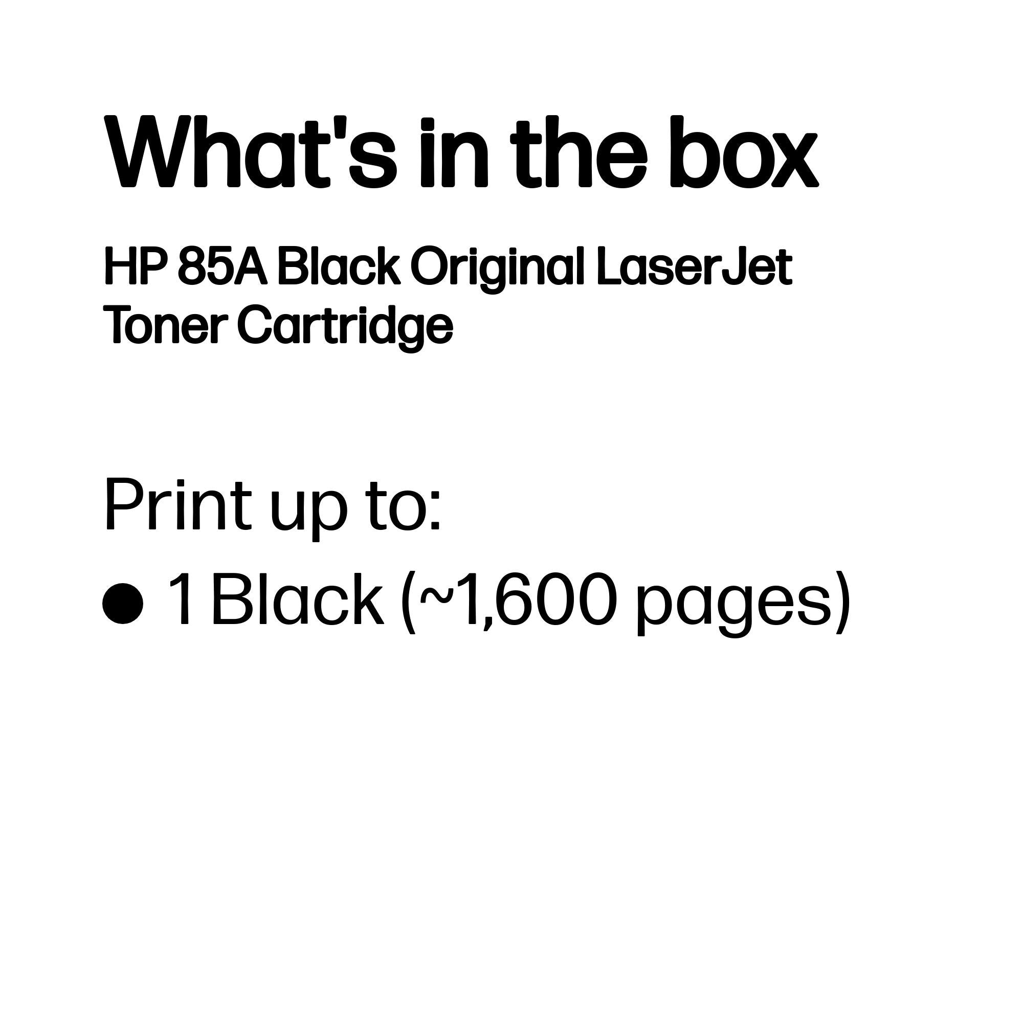 HP 85A Black Original LaserJet Toner Cartridge
