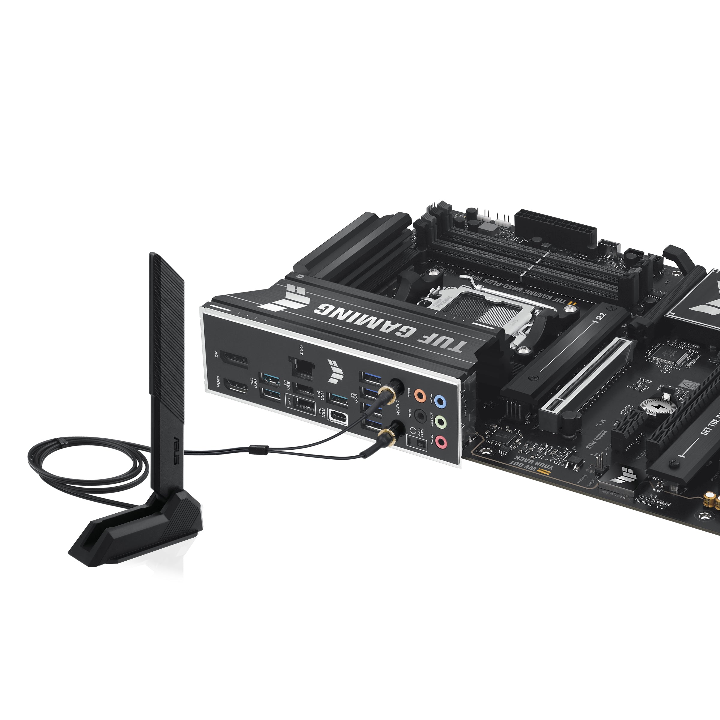 ASUS AMD TUF GAMING B850-PLUS WIFI (AM5) ATX Motherboard 4x DDR5 192GB, 1x PCIe 5.0 x16 slot, 3 xM.2 slots, 4x SATA, Wi-Fi 7,   Realtek 2.5Gb