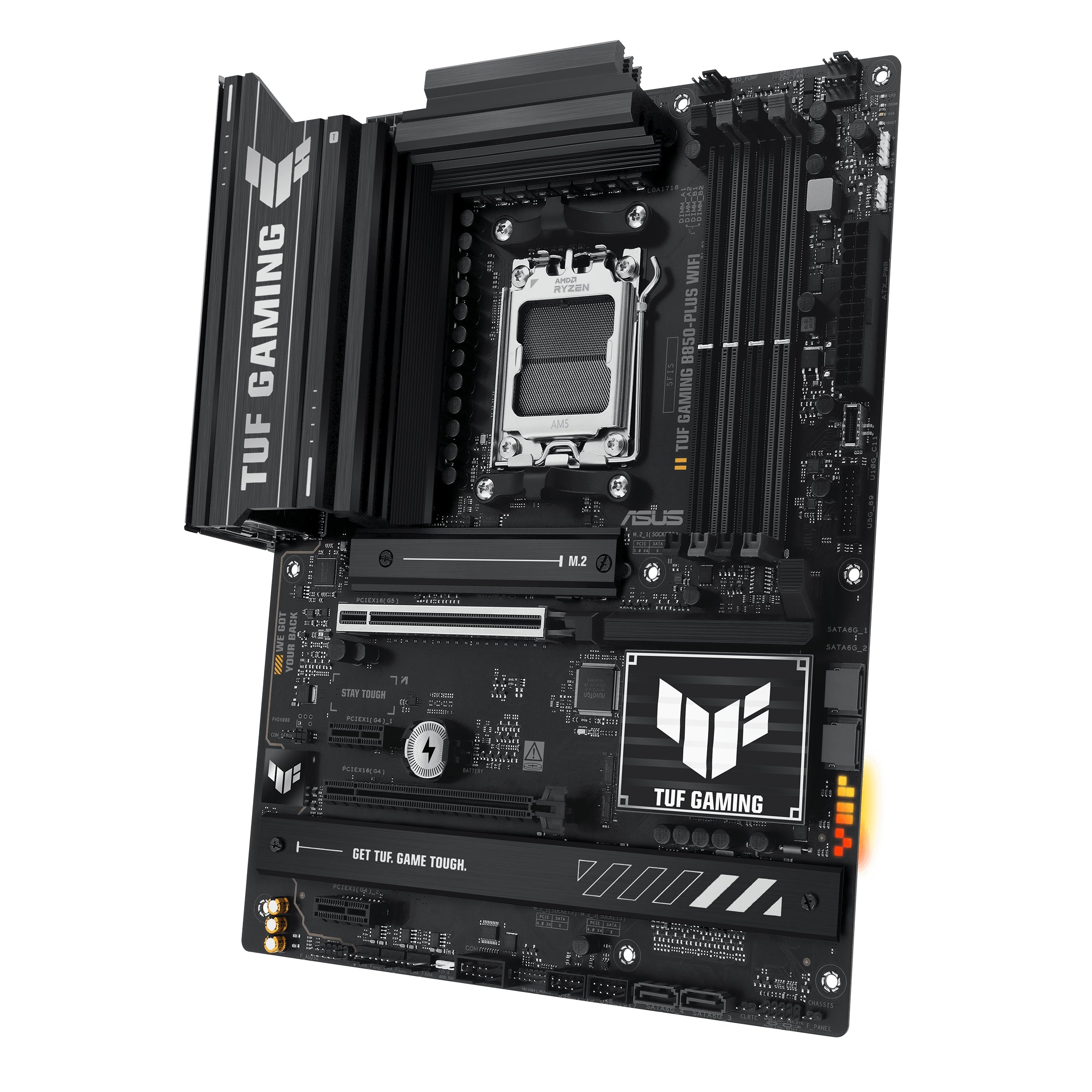 ASUS AMD TUF GAMING B850-PLUS WIFI (AM5) ATX Motherboard 4x DDR5 192GB, 1x PCIe 5.0 x16 slot, 3 xM.2 slots, 4x SATA, Wi-Fi 7,   Realtek 2.5Gb