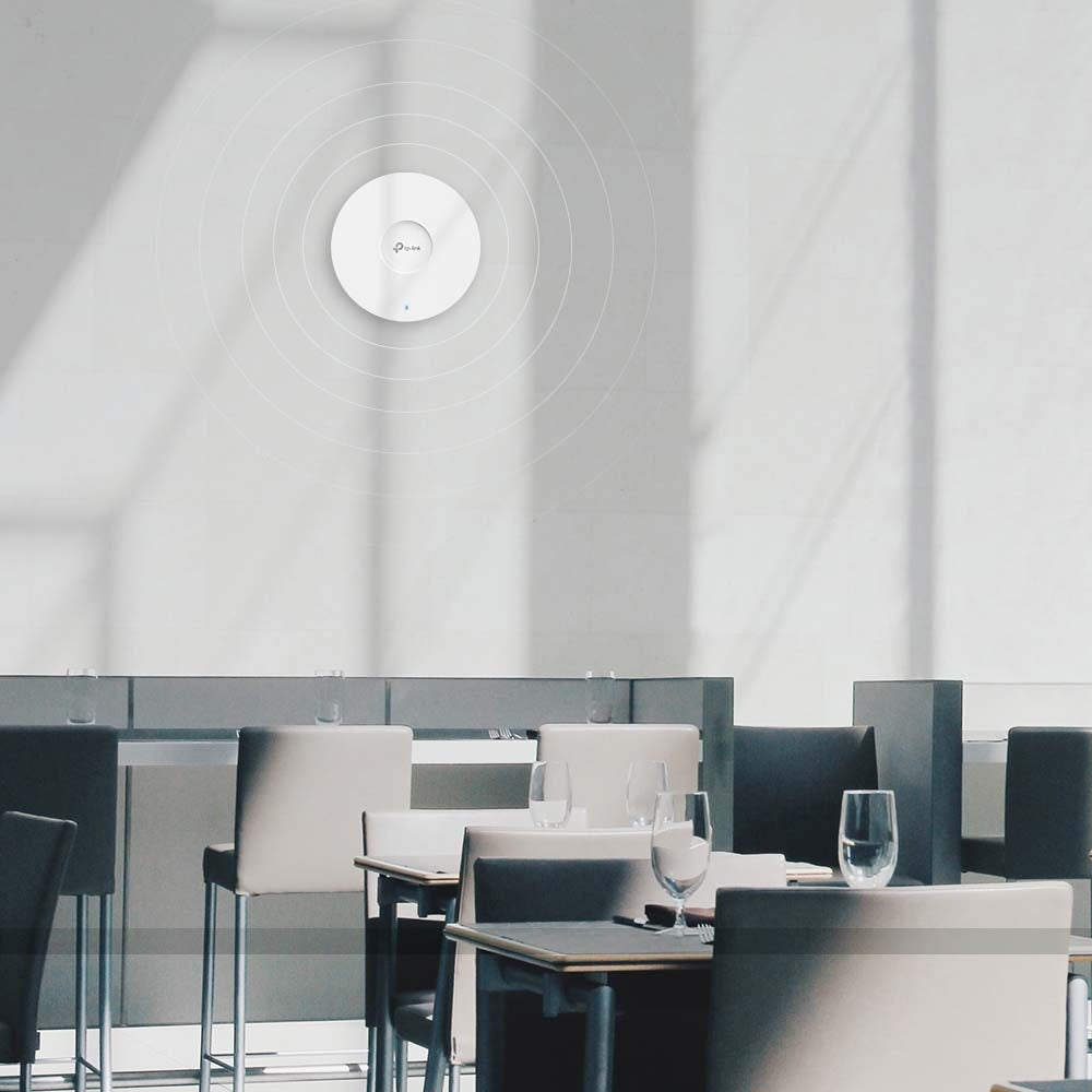 TP-Link EAP613 Omada AX1800 Ceiling Mount WiFi 6 Access Point, 574Mbps at  2.4 GHz + 1201 Mbps at 5 GHz,  2Internal Antennas, MU-MIMO, Seamless Roami