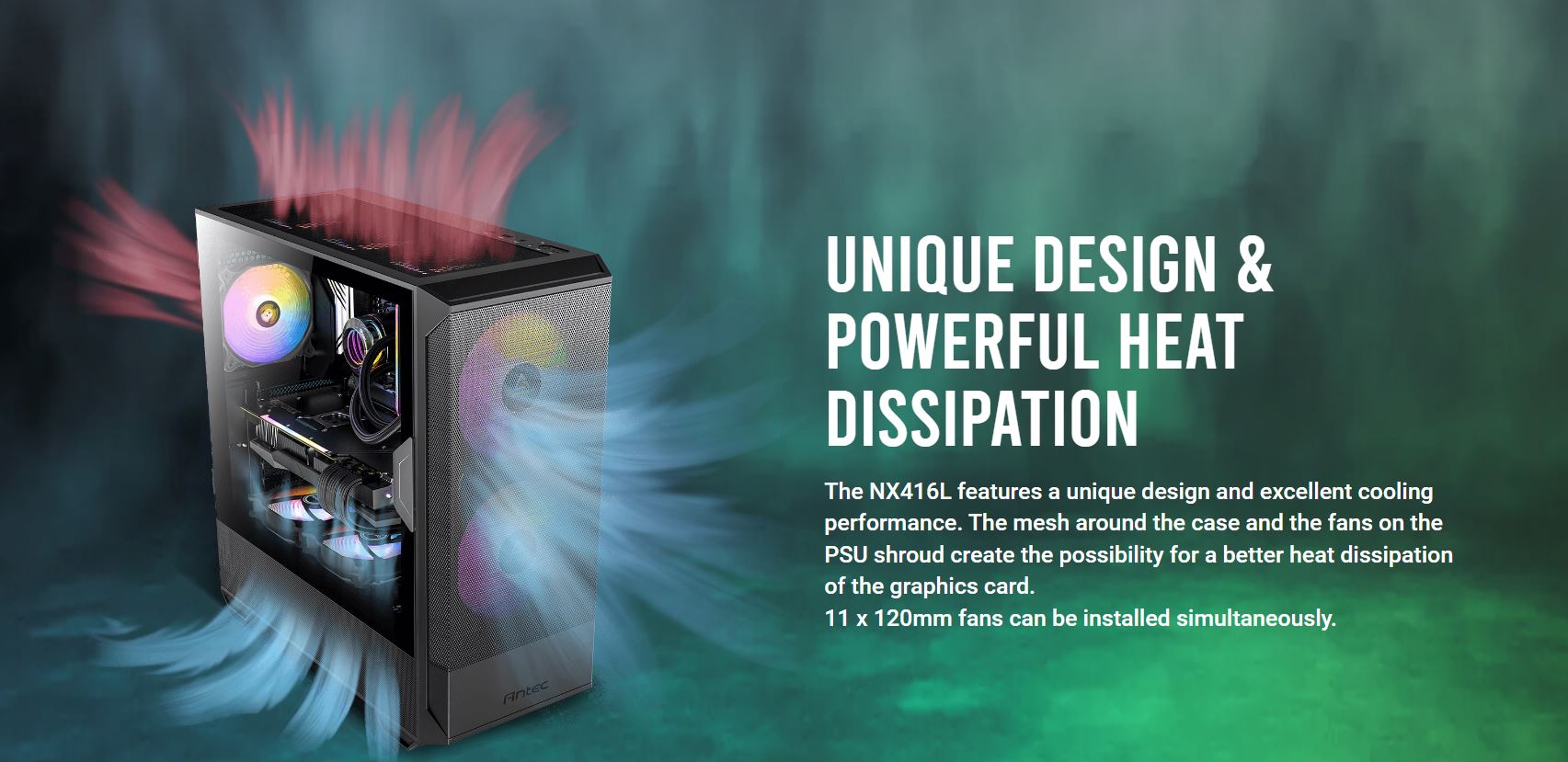 Gaming DesktopAntec NX416 Mesh ATX. USB-C x1