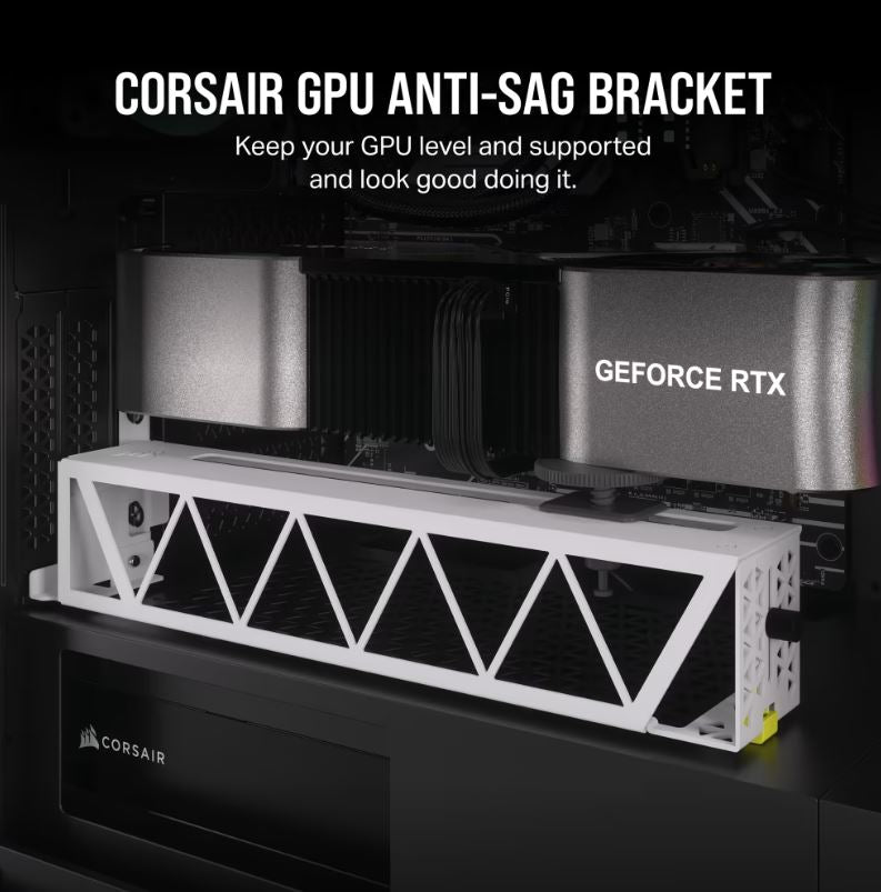 Gaming DesktopCorsair GPU Anti-Sag Bracket - White - compatible with LC100 Lighting Kit