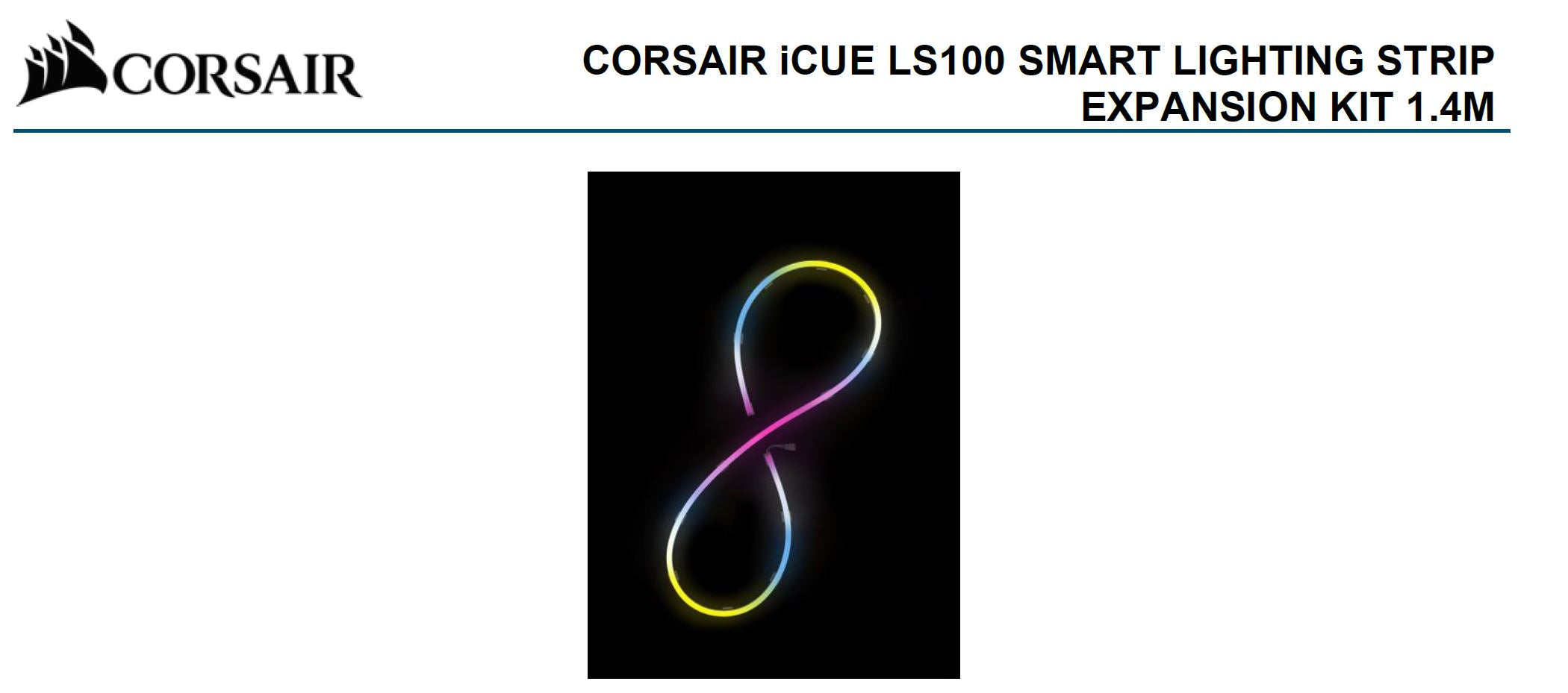 Gaming DesktopCorsair  iCUE LS100 Smart Lighting Strip Expansion Kit 1x 1.4 Meter 84 Individually Addressable LED.