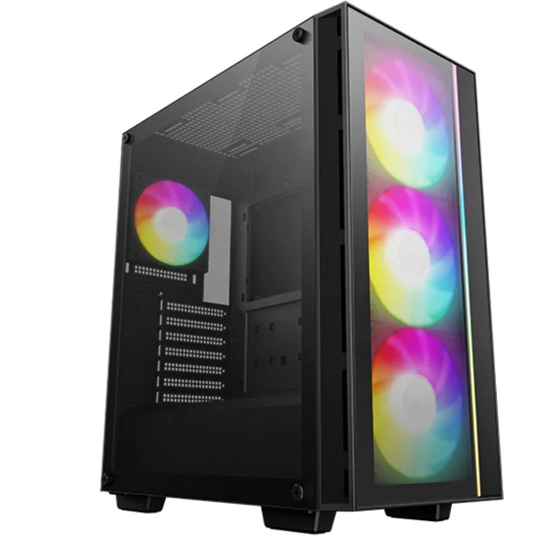 Gaming DesktopDeepCool MATREXX 55 V4 C Full Tempered Glass Side Panel ATX Case. Front top USB3.0