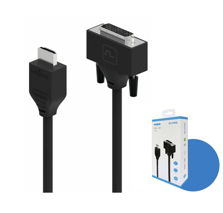 Gaming Desktop8ware Pro Series 2M HDMI to DVI cable Male to Male Nickel plated high performance 30AWG OD6.0 Copper PVC TPE (Retail package)