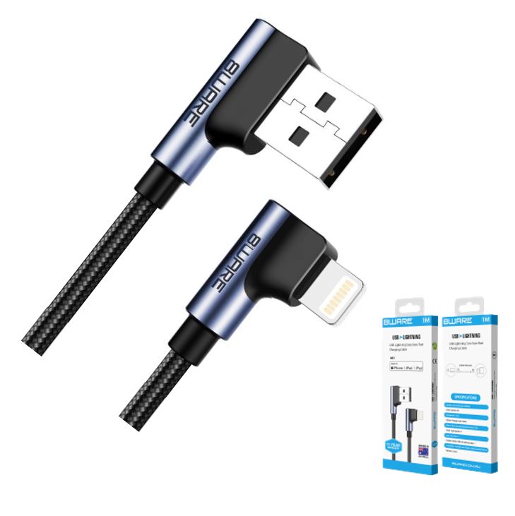 Gaming Desktop8Ware Premium 1m Apple Certified 90 Degree Angle USB A  to Lightning Data Sync Fast Charging Cable for iPhone 12 X XS XR Max 8 iPad Air Retail ~CB8W-I