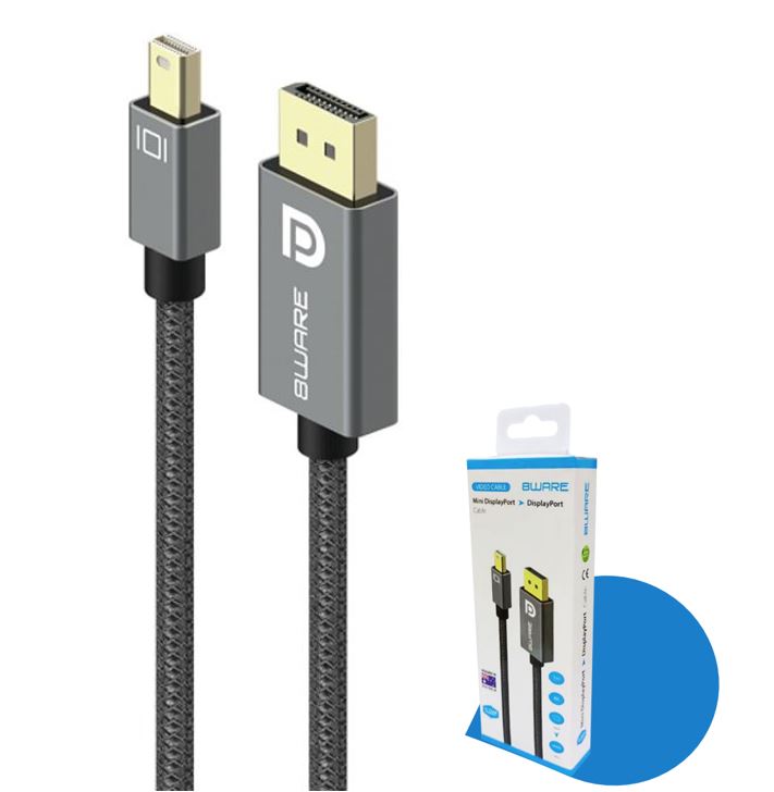 Gaming Desktop8ware Pro Series 4K 1M 60Hz Mini DisplayPort Male to DisplayPort Male cable high quality Premium connectors support MST monitor (Retail package)
