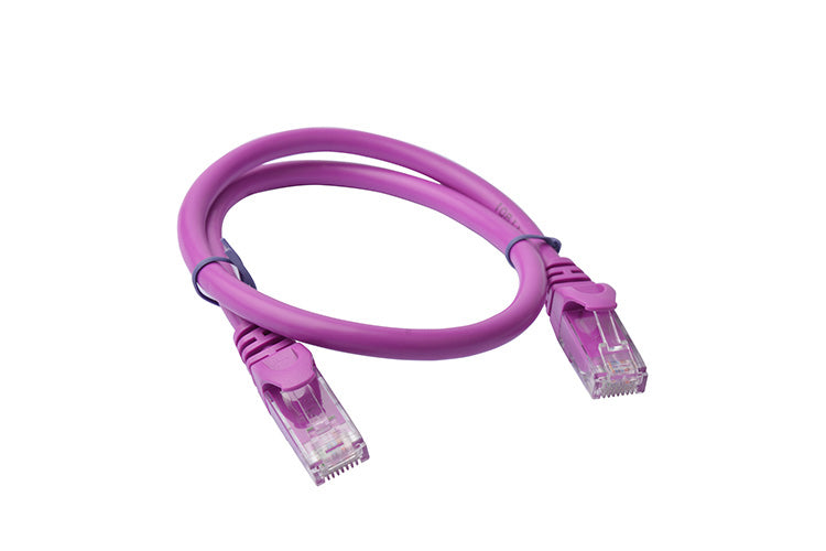 Gaming Desktop8Ware CAT6A Cable 0.25m (25cm) - Purple Color RJ45 Ethernet Network LAN UTP Patch Cord Snagless