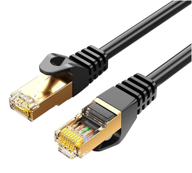 Gaming Desktop8Ware CAT7 Cable 2m - Black Color RJ45 Ethernet Network LAN UTP Patch Cord Snagless