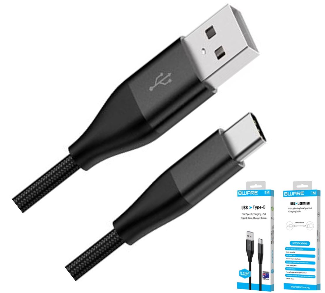 Gaming Desktop8Ware Premium 1m Samsung Certified Fast Speed Charging USB-C Type C Data Charger Cable For Samsung Huawei Google LG Retail Pack