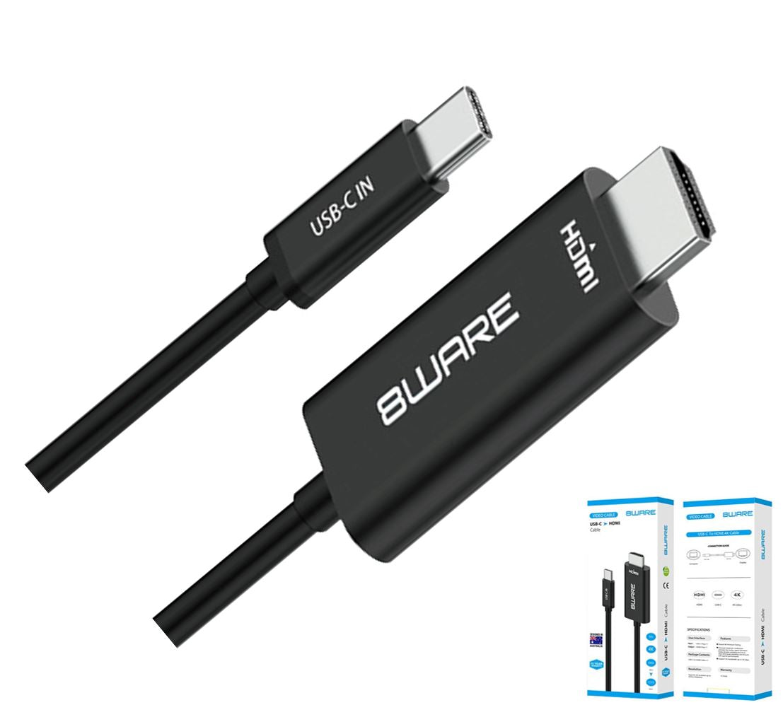 Gaming Desktop8ware 1m USB-C to HDMI 4K Male to Male Adapter Converter Cable Retail Pack for PC Notebook iPad  MacBook Pro/Air Surface Dell XPS to Monitor Projector