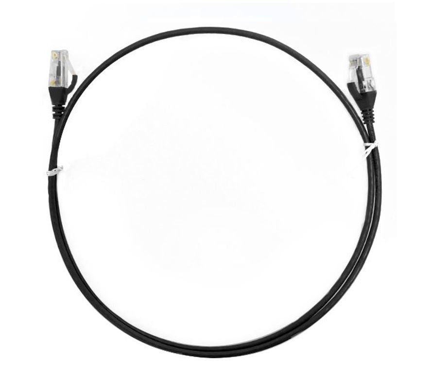Gaming Desktop8ware CAT6 Ultra Thin Slim Cable 1m / 100cm - Black Color Premium RJ45 Ethernet Network LAN UTP Patch Cord 26AWG for Data