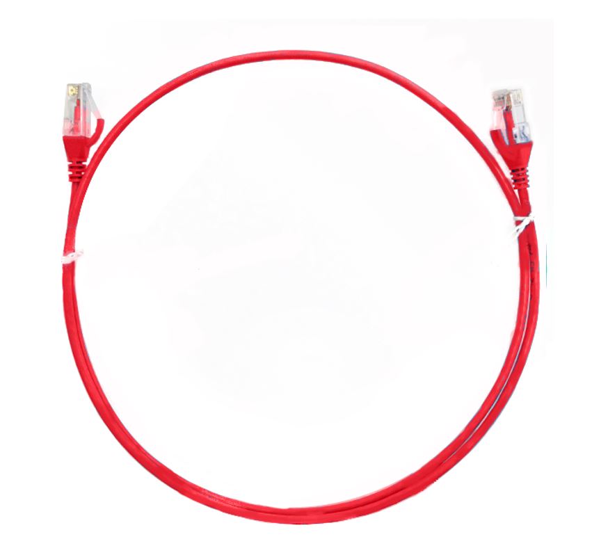 Gaming Desktop8ware CAT6 Ultra Thin Slim Cable 0.25m / 25cm - Red Color Premium RJ45 Ethernet Network LAN UTP Patch Cord 26AWG for Data