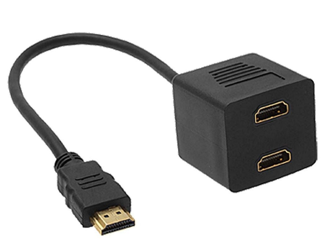 Gaming DesktopAstrotek HDMI Splitter Cable 15cm - v1.4 Male to 2x Female Amplifier Duplicator Full HD 3D
