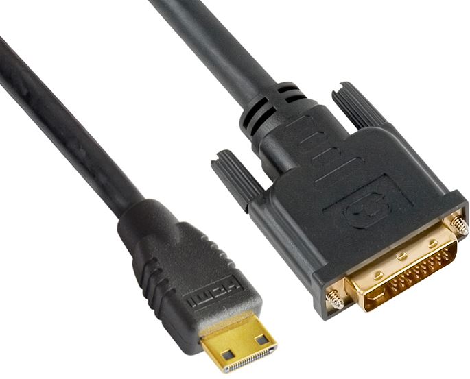 Gaming DesktopAstrotek Mini HDMI to DVI Cable 60cm - 19 pins Male to 24+1 pins Male 30AWG OD6.0mm Gold Plated Black PVC Jacket RoHS LS ~CBAT-MINIHDMIDVI-1.4