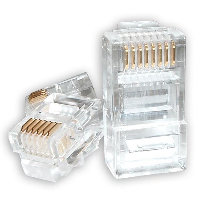 Gaming DesktopAstrotek RJ45 Jack Connector Modular Plug Crimp 8P8C CAT5e LAN Network Ethernet Head 2 Prong Blade 3u' Transparent (20/pack)