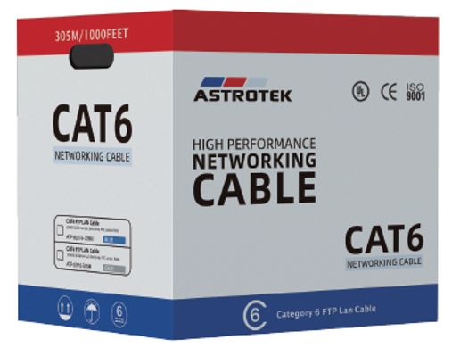 Gaming DesktopAstrotek CAT6 FTP Cable 305m Roll - Blue Full 0.55mm Copper Solid Wire Ethernet LAN Network 23AWG 0.55cu Solid 2x4p PVC Jacket