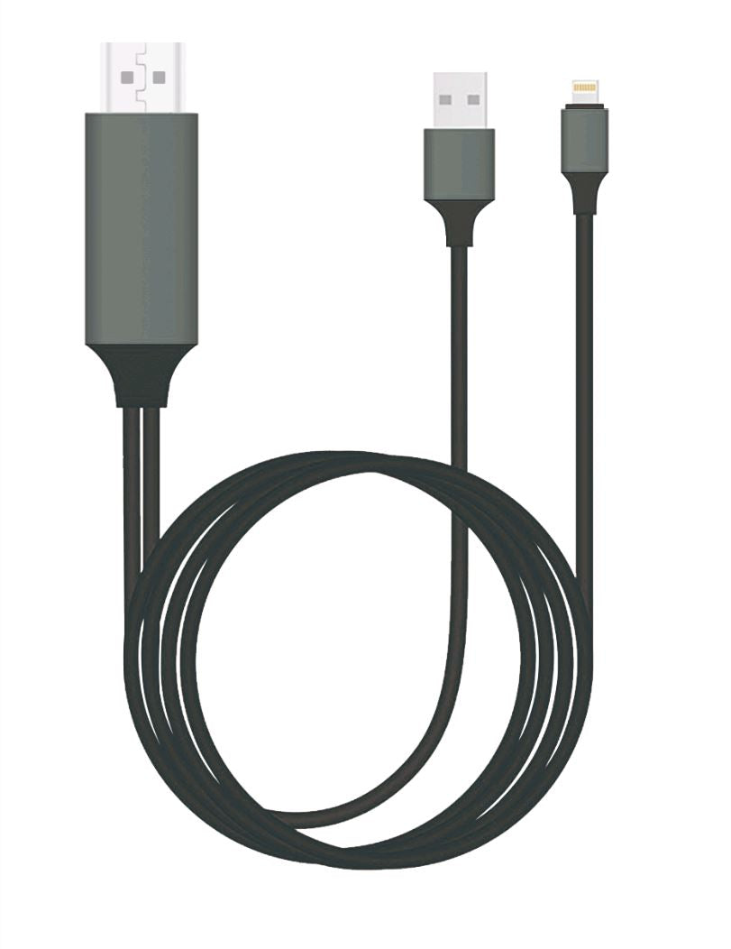 Gaming Desktop8Ware HDMI to Lightning 2m Cable for iPhone & iPad Plug & Play lightning device to HD TV or Monitor Retail Packaging
