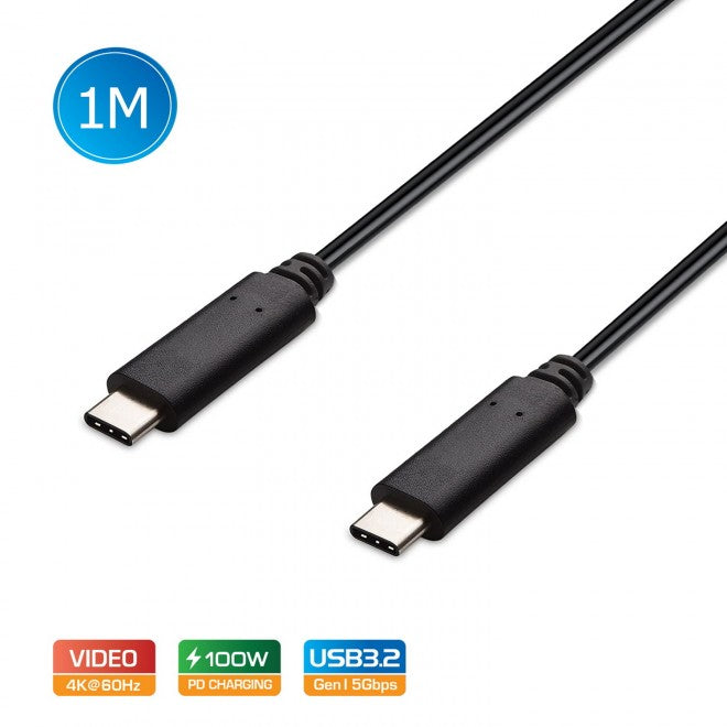 Gaming DesktopSimplecom CA512 USB-C to USB-C Cable USB 3.2 Gen2 10Gbps 5A 100W PD 4K@60Hz 1M