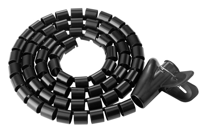 Gaming DesktopBrateck 15mm/0.59' Diameter Coiled Tube Cable Sleeve Material Polyethylene(PE) Dimensions 1000x15mm - Black