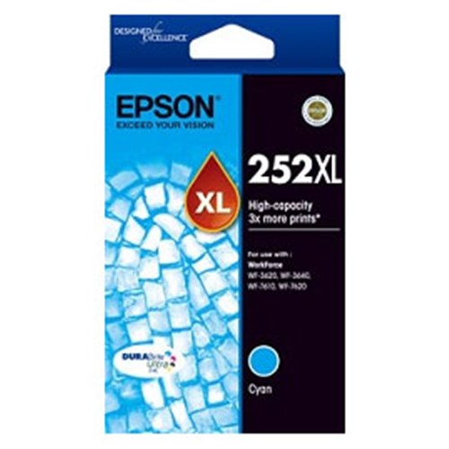 Gaming Desktop252XL HIGH CAPACITY DURABRITE ULTRA CYAN INK FOR WORKFORCE PRO WF-3620 3640 7610 7620