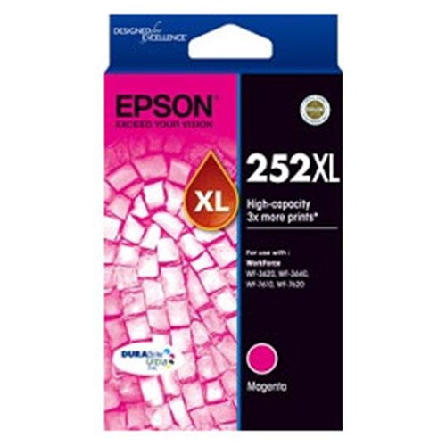 Gaming Desktop252XL HIGH CAPACITY DURABRITE ULTRA MAGENTA INK FOR W/FORCE PRO WF-3620 3640 7610 7620