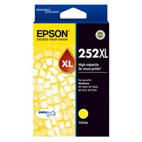 Gaming Desktop252XL HIGH CAPACITY DURABRITE ULTRA YELLOW INK FOR WORKFORCE PRO WF-3620 3640 7610 7620