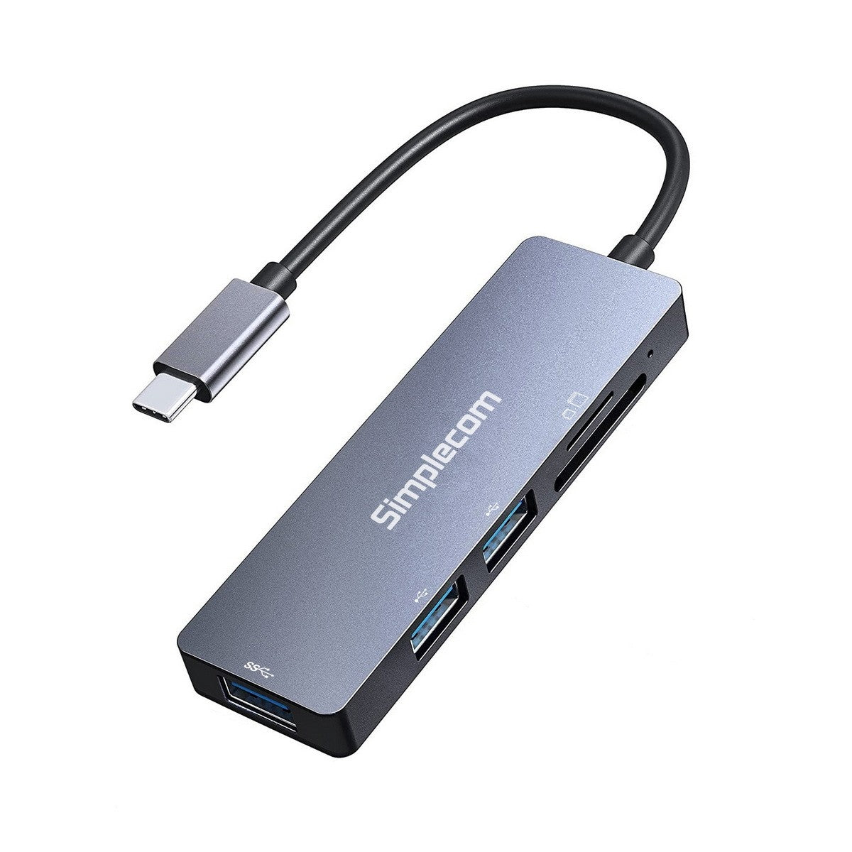 Gaming DesktopSimplecom CH255 USB-C 5-in-1 Multiport Adapter 3-Port USB-A Hub with SD MicroSD Card Reader
