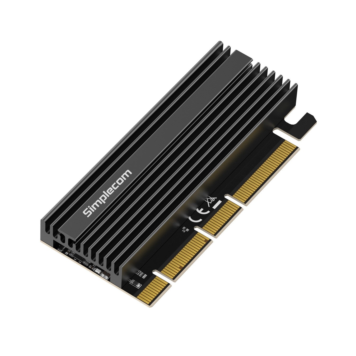 Gaming DesktopSimplecom EC415B NVMe M.2 SSD to PCIe x4 x8 x16 Expansion Card with Aluminium Heat Sink Black