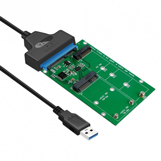 Gaming DesktopSimplecom SA221 USB 3.0 to mSATA + NGFF M.2 (B Key) SSD 2 in 1 Combo Adapter