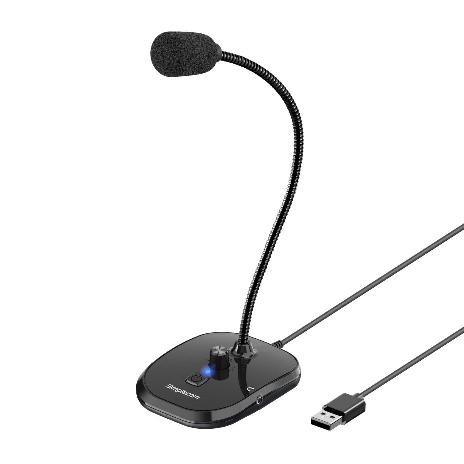 Gaming DesktopSimplecom UM360 Plug and Play USB Desktop Microphone with Headphone Jack