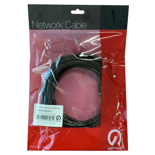 Gaming DesktopShintaro Cat6 24 AWG Patch Lead Black 5m - High Quality Ethernet Cable for Wired Networks