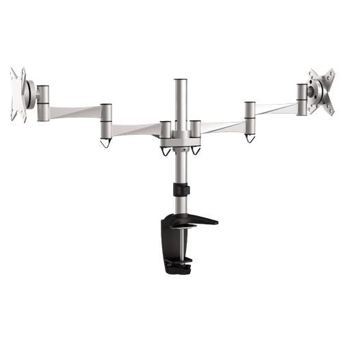 Gaming DesktopBrateck Dual Monitor Elegant Aluminium w/Arm&Desk Clamp Silver Fit most 13'- 27' Monitor VESA 75x75/100x100