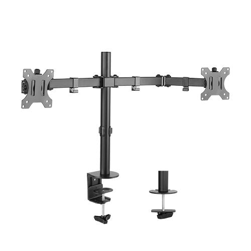 Gaming DesktopBrateck Dual Screens Economical Double Joint Articulating Steel Monitor Arm Fit Most 13’’-32’’ Monitors Up to 8kg per screen VESA 75x75/100x10