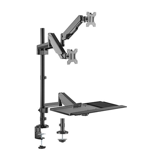 Gaming DesktopBrateck Gas Spring Sit-Stand Workstation Dual Monitors Mount Fit Most 17'-32' Moniters Up to 8kg per screen