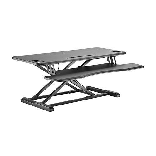 Gaming DesktopBrateck Gas Spring Sit Stand Desk Converter (950x615x110~505mm)with Keyboard Tray Deck(Standard MDF Board Surface)