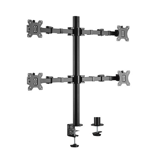 Gaming DesktopBrateck Quad Monitors Affordable Steel Articulating Monitor Arm Fit Most 17'-32' Monitors Up to 9kg per screen VESA 75x75/100x100