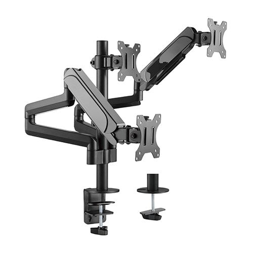 Gaming DesktopBrateck Triple Monitors Pole-Mounted Gas Spring Monitor Arm Fit Most 17'-27' Monitors Up to 7kg per screen VESA 75x75/100x100