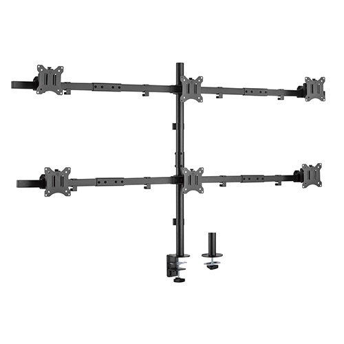 Gaming DesktopBrateck Pole Mount Six-Screen Monitor Mount Fit Most 17'-32' Monitors