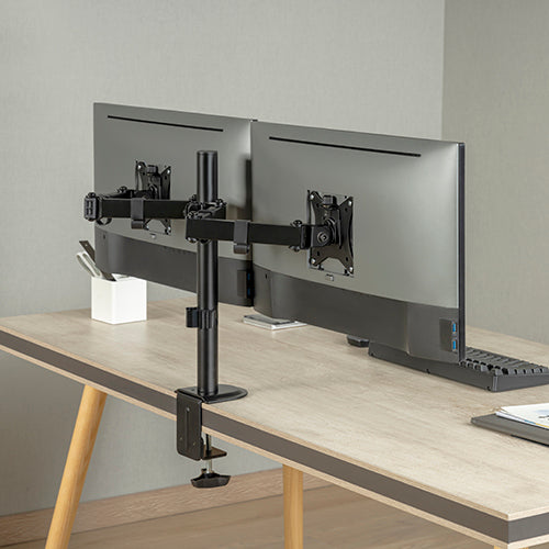 Gaming DesktopBrateck Dual-Monitor Steel Articulating Monitor Mount Fit Most 17'-32' Monitor Up to 20KG VESA 75x75