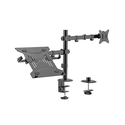 Gaming DesktopBrateck Steel Monitor Arm With Laptop Tray Fit Most 17'-32' Monitor Up to 9KG Laptops up to 4kg 10'-15.6' VESA 75x75