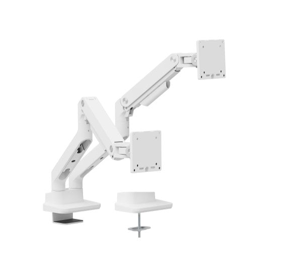 Gaming DesktopBrateck LDT81-C024-W NOTEWORTHY HEAVY-DUTY GAS SPRING DUAL MONITOR ARM Fit Most 17'-35' Monitor Fine Texture White