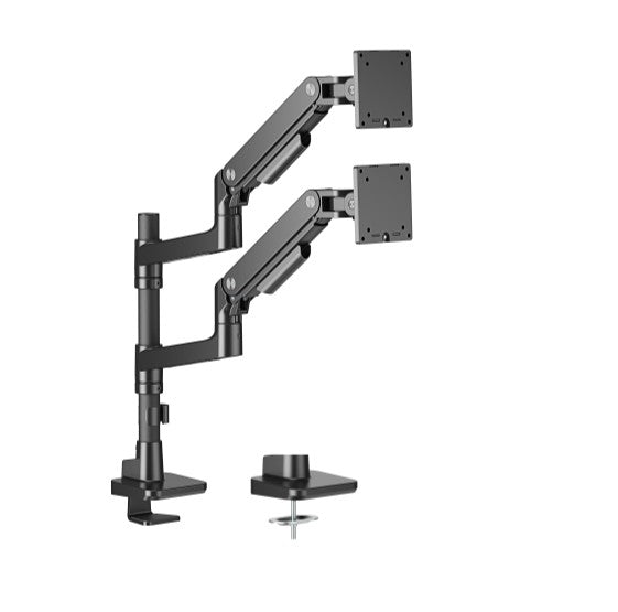 Gaming DesktopBrateck LDT81-C024P-B NOTEWORTHY POLE-MOUNTED HEAVY-DUTY GAS SPRING DUAL MONITOR ARM Fit Most 17'-49' Monitor Fine Texture Black(new)
