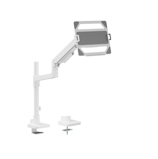 Gaming DesktopBrateck LDT81-C012P-ML-W POLE-MOUNTED HEAVY-DUTY GAS SPRING MONITOR ARM WITH LAPTOP HOLDER For most 17'~49' Monitors