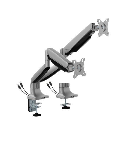 Gaming DesktopBrateckLDT82-C024UCE DUAL SCREEN HEAVY-DUTY MECHANICAL SPRING MONITOR ARM WITH USB PORTS For most 17'~35' Monitors