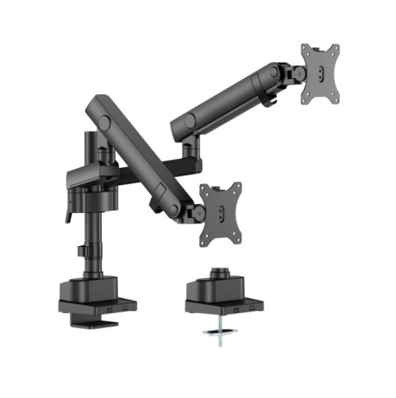 Gaming DesktopBrateck LDT84-C024P-B DUAL SCREEN POLE-MOUNTED HEAVY-DUTY MECHANICAL SPRING MONITOR ARM BLACK